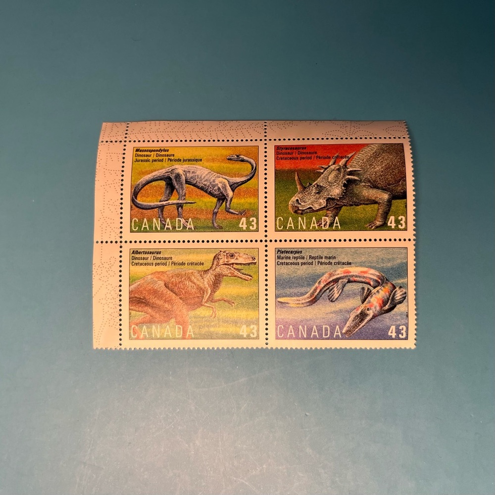 ⭐️ Canadian Dinosaur Stamps from the 90s